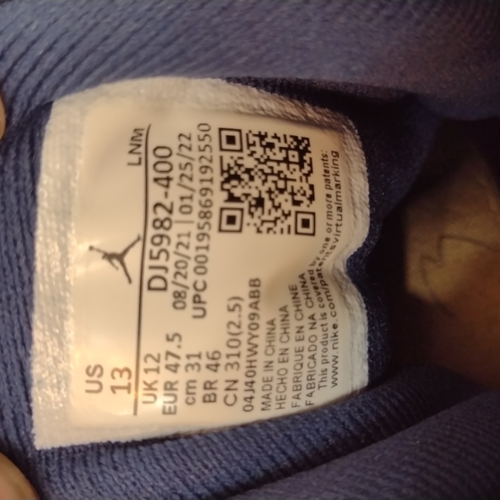 Air Jordan Retro 13 Navy Brave Blue Mens Sneakers DJ5982-400 Size 13 [New] - Picture 7 of 11